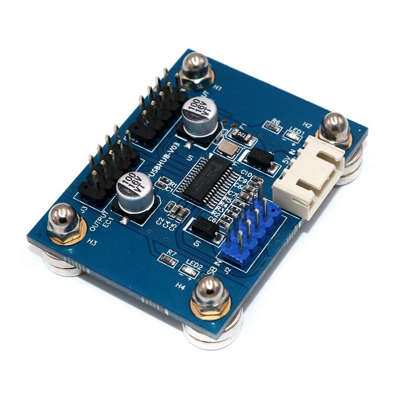 4- port usb 2.0 hub modul med sata strømkabel og netic base 180 graders ind til desktop, tastatur, mus, usb flashdrev