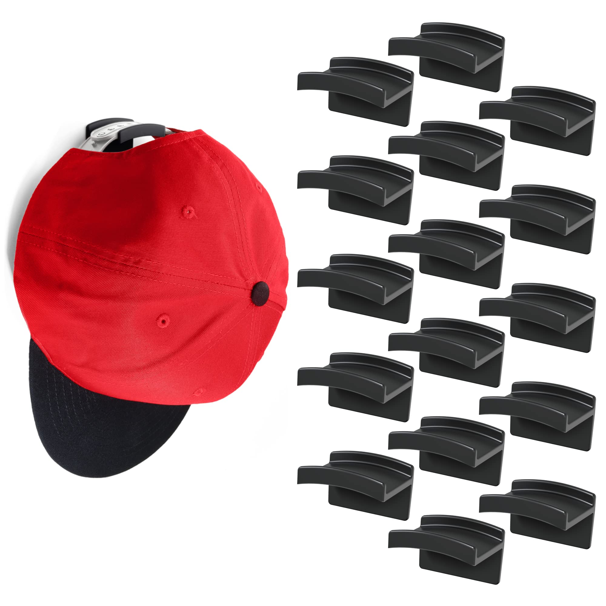 Estante adhesivo para sombreros, ganchos de exhibición para puerta de pared, soporte para gorra de béisbol, organizador de almacenamiento de armario, colgador de gorra fuerte, 10 Uds.