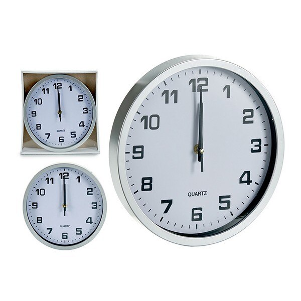 Wall Clock Decor Silver (25 x 3,6 x 25 cm)