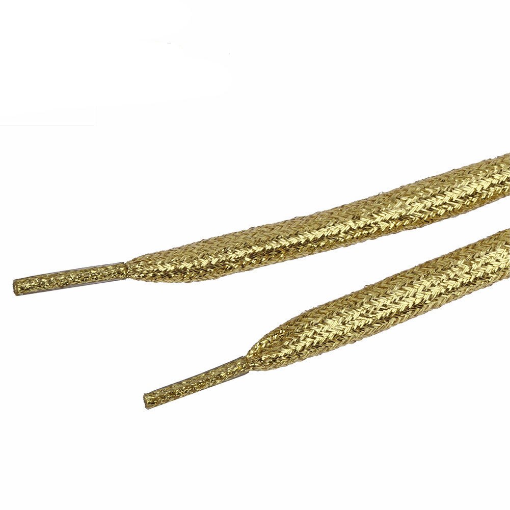 1 paire de lacets brillants de 120cm, paillettes plates, couleurs scintillantes, chaussures scintillantes: yellow