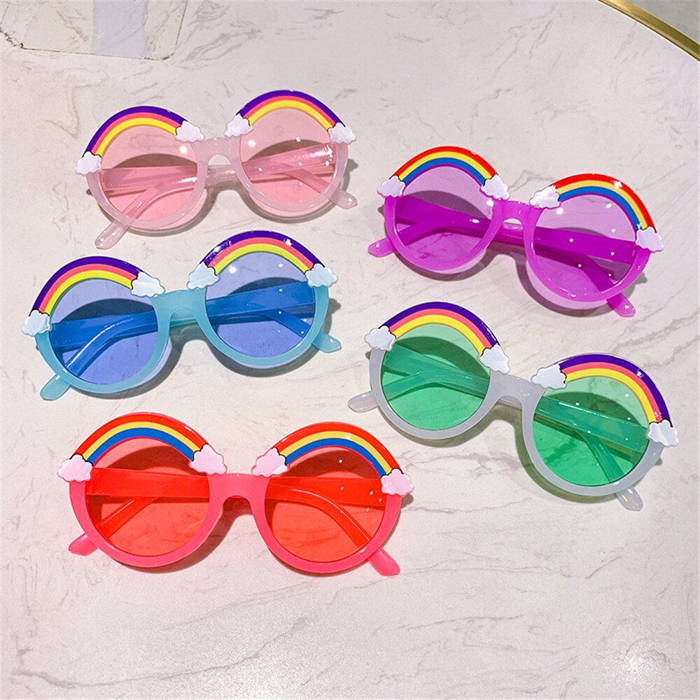 Ronde Zonnebril Kids Regenboog Zonnebril Meisjes Kinderen Kleurrijke Eye Lenzen Baby Shades Jongens Geel Brillen Driver Bril