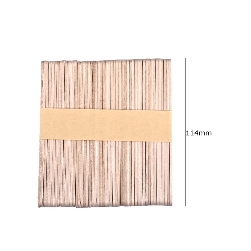 50pcs/Set Wood Ice Cream Stick Craft Stick Ice Cream Sticks Natural Wood Popsicle Craft Ice Cream Tool Supply 5 Sizes