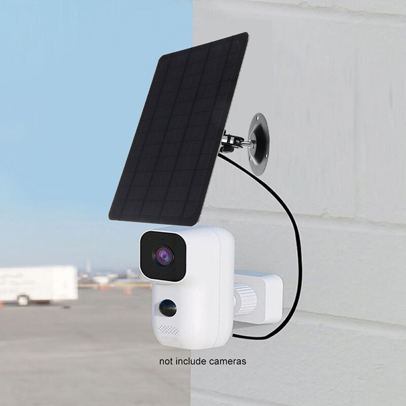 Solar Panel For Security Camera, Waterproof Solar Panel With 360° Adjustable Mounting,With 3 Meter Micro-Charging Cable