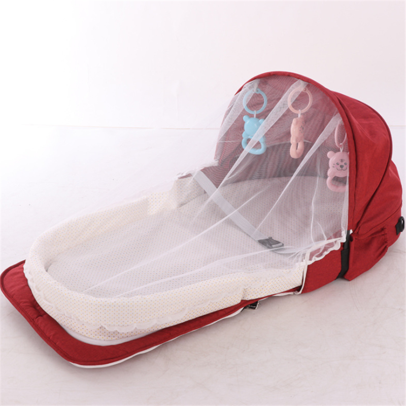 Portable Baby Bed Sleeping Nest Travel Beds Multi-Function Baby Nest For Newborns Portable Cribs For Baby Multifunction: Red