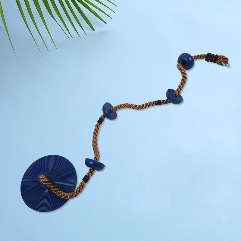 Jungle Gym Climbing Rope With Platforms And Disc Swing Seat Fitness Swing Set Accessories Kids Swing Seat Blue