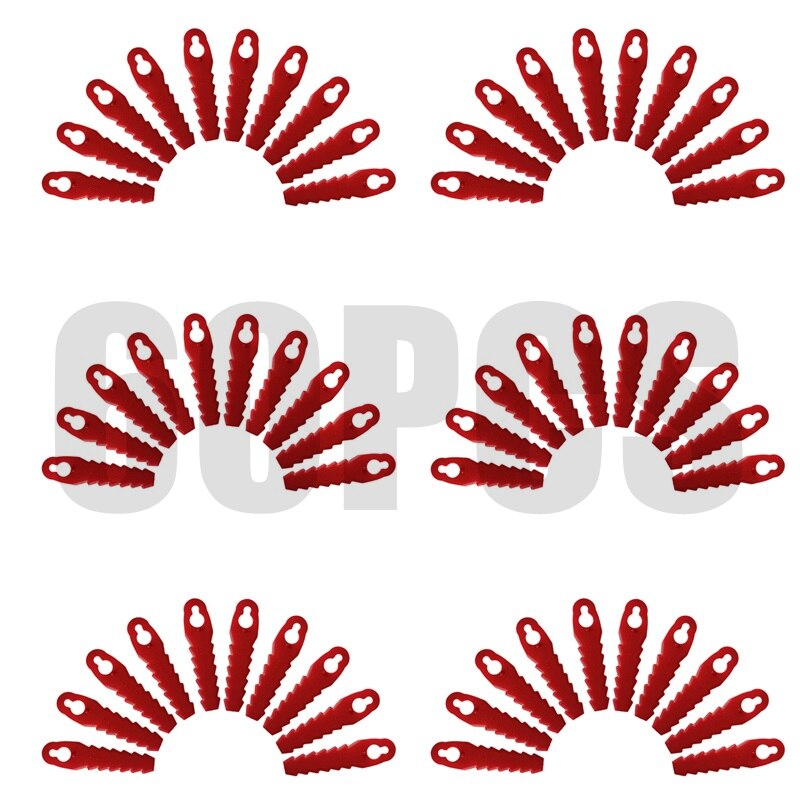 Universal 100pcs Plastic Mower Cutting Blades Grass Trimmer Blades 10*5mm Fits Lawnmower Mower Head Strimmer: 60 pcs