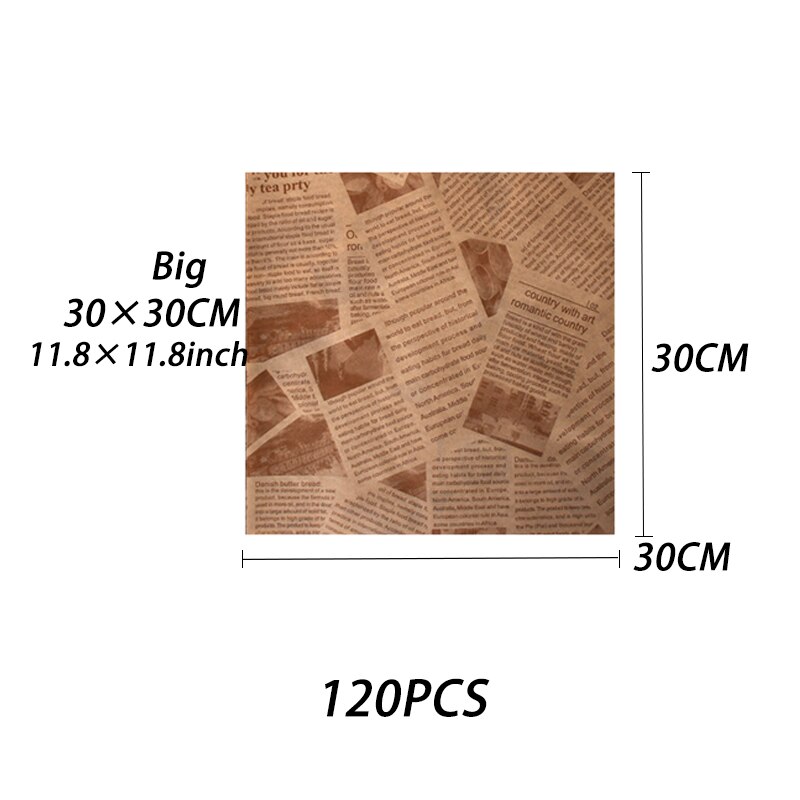 Hejo 100 Blätter Deli Papierblätter, Pommes Papier für Korb, Umweltfreundliches