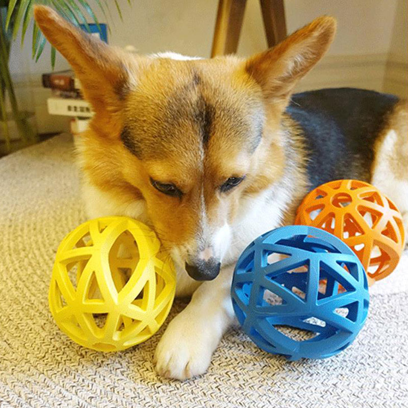 Tyggelegetøj til hunde i gummi til store mellemstore hunde hule bolde formet hundelegetøj bidefast sjovt blødt hundetilbehør