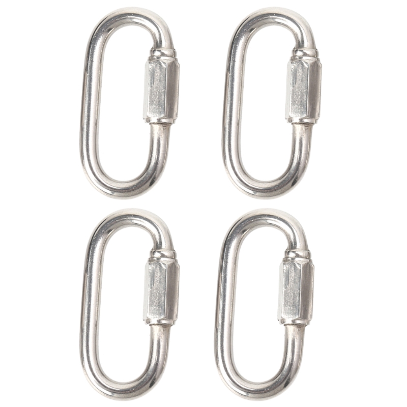 Stainless Steel Quick Link Threaded Chain Connector D Shape Locking Carabiner Heavy Duty for Camping Hammock Swing Trailer: M8