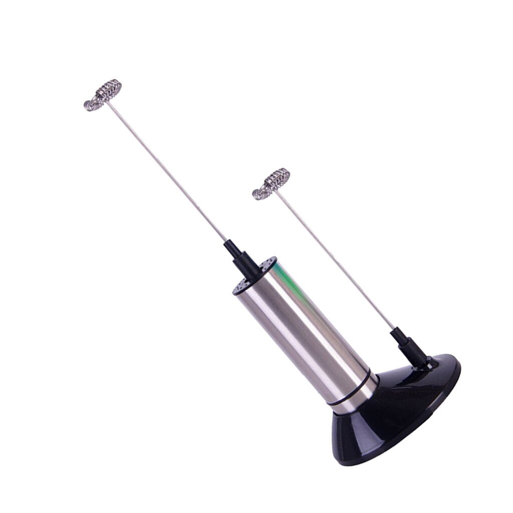 Double Spring Whisk Electric Handheld Milk Frother Coffee Maker Tool &amp; Stand