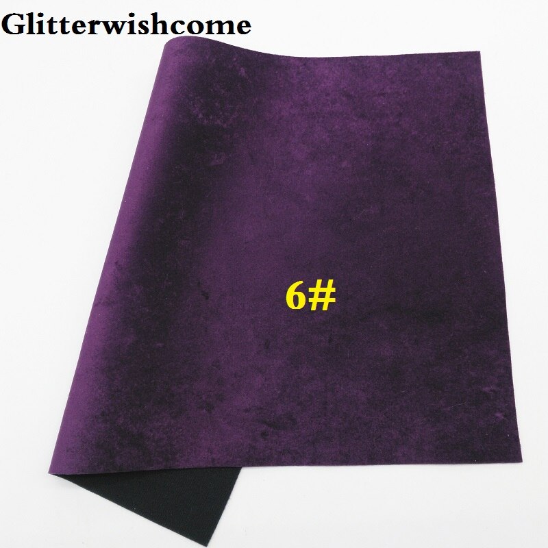 Glitterwishcome 21X29CM A4 Size Vinyl Voor Bows Pu Fluwelen Leer Fabirc Faux Lederen Lakens Voor Bows, GM118A: 6