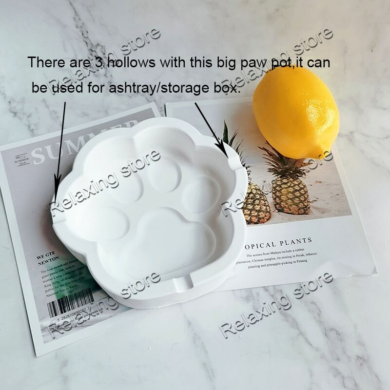 Kat Poot Cement Bloempot Vetplanten Planten Planter Mallen Leuke Claw Beton Gips Asbak Hars Opbergdoos Siliconen Mal