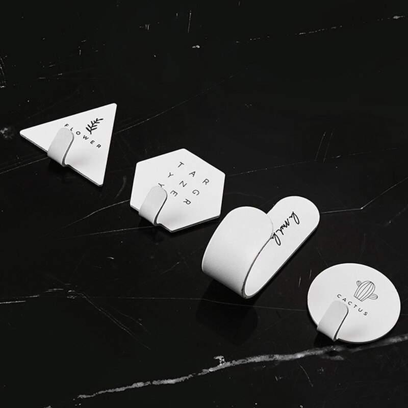 Ganchos de hierro forjado con forma geométrica de 4 Uds., ganchos de almacenamiento decorativos, accesorios de decoración del hogar, organizador de llaves de pared