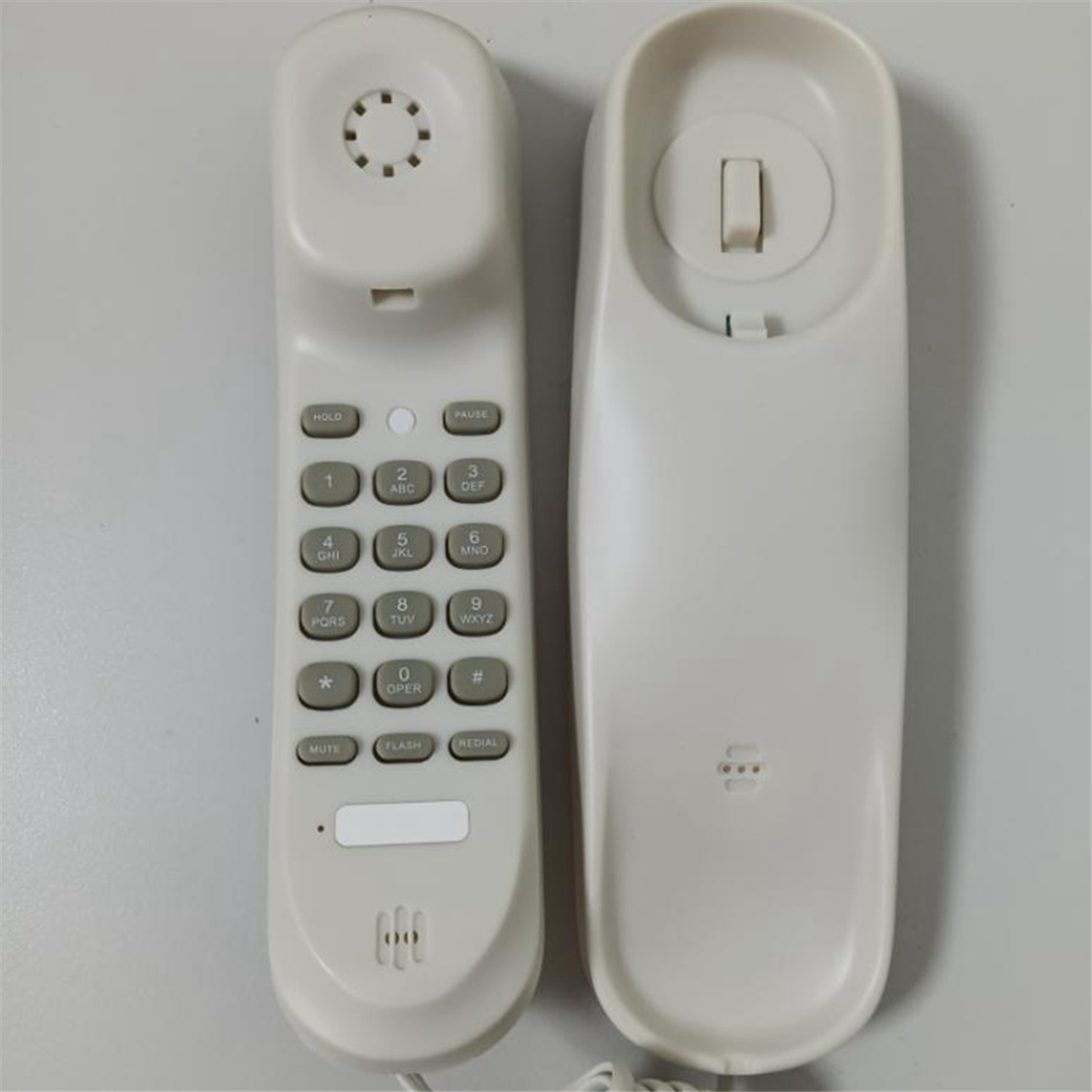 Teléfono de pared con cable, teléfono pequeño de Hotel, adecuado para el hogar/baño/escuela/oficina, teléfono de pared fijo, blanco