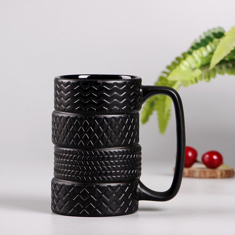 400ml black tire mug exotic puer tea mug,large capacity ceramic cup Drinkware Coffee mugs Tea Cups Novelty