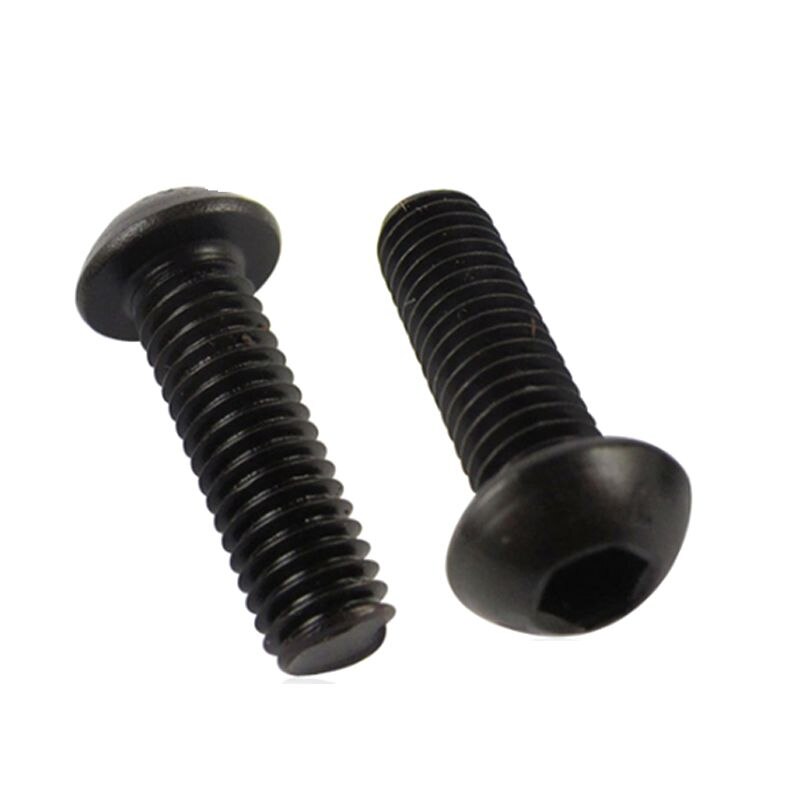 100Pcs Button Head Hex Socket Cap Screw Bolt Black M6X12mm & M6X20mm