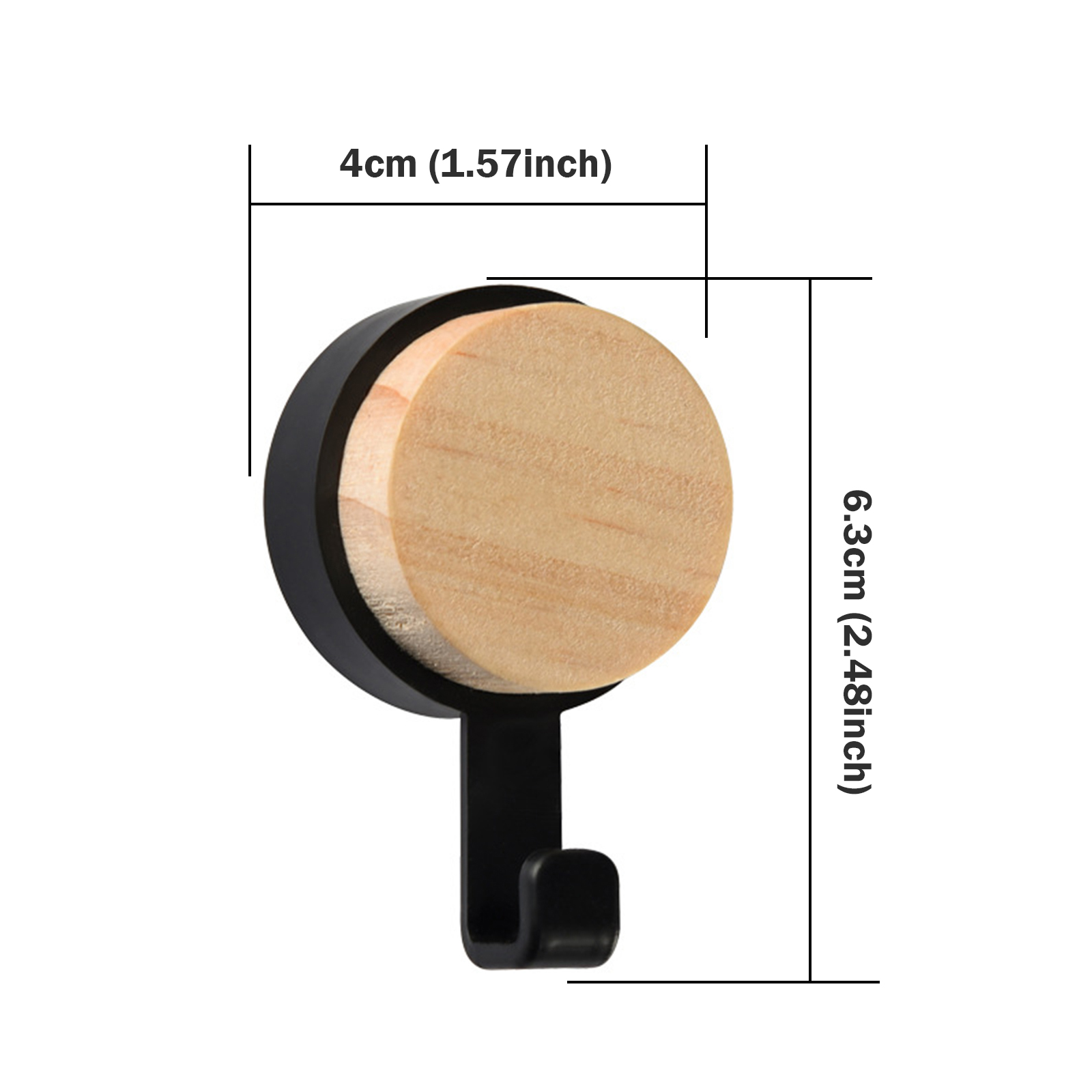 1 Stuks Sterke Zelfklevende Deur Muurhangers Haken ABS Houten Hoedenrekken Sleutelhanger Muur Organisator Keuken Badkamer Accessoires: Licht Geel