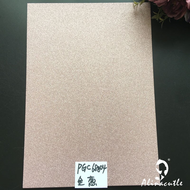 4 colors x 3sheet Metallics Color Shades Glitter A4 250gsm Paper DIY Scrapbooking paper pack craft Background pad Alinacraft