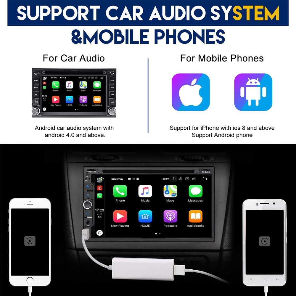 ZWNAV – Dongle Carplay USB pour Apple Android, Carplay, unité centrale de navigation de voiture, avec commande d&#39;écran tactile, Plug and play