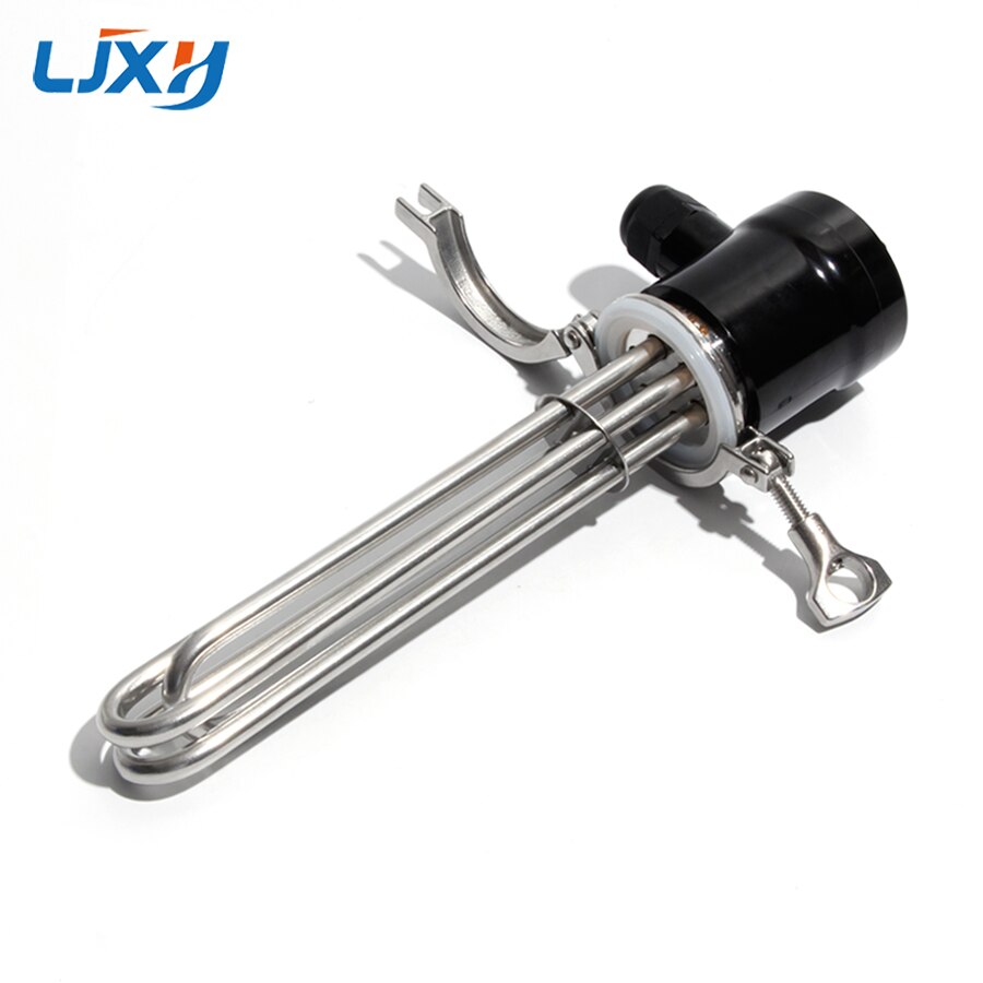 LJXH All 304SUS 2"Tri-clamp Electric Heater Heating Element 3KW/4.5KW/6KW/9KW/12KW 220V380V for Homebrew with Ground Screw