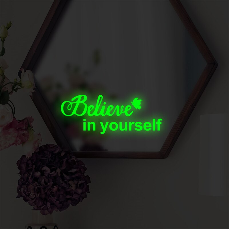 Glow in The Dark Inspirational Quotes Decals Motivational Luminous Stickers Positive Poster for Kids Living Room Wall Art Decor