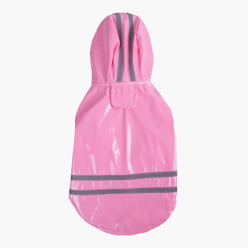 Spring Summer Dog Raincoat Reflective PU Puppy Pet Rain Coat Hooded Waterproof Dog Jacket Clothes For Dogs Chihuahua Yorkshire: Pink / L