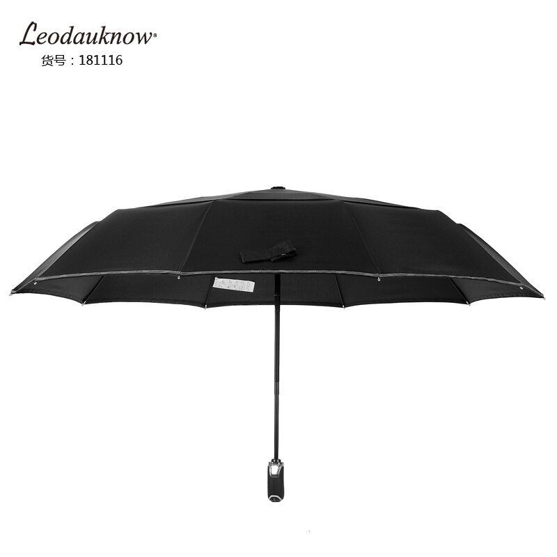 Leodauknow Sterke Wind Paraplu Automatische Winddicht 10 Ribben Reflecterende Dubbele Laag Regen Paraplu Mannen Vrouwen Golf Beveiliging
