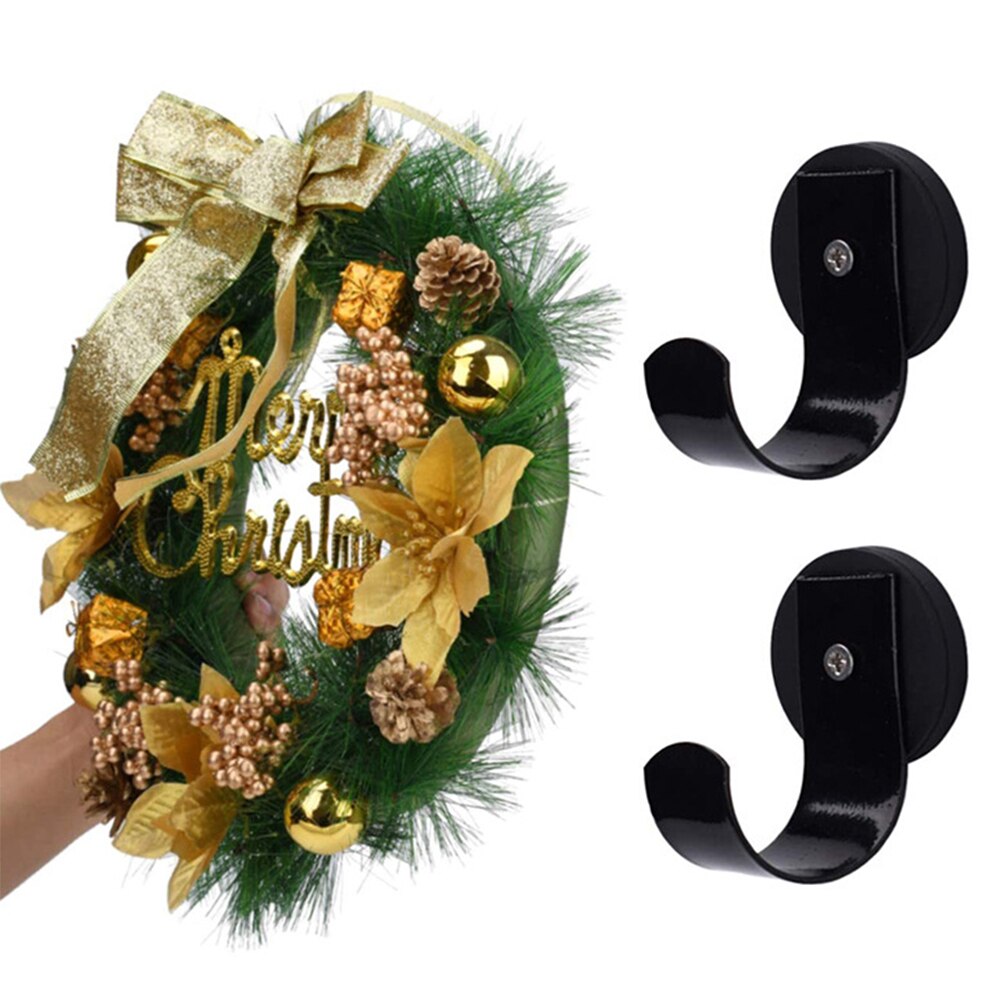 2 Stks/pak Krans Houder Garland Haak Anti Scratch Festival Voor Metalen Magnetische Base Bruiloft Voordeur Party Kerst