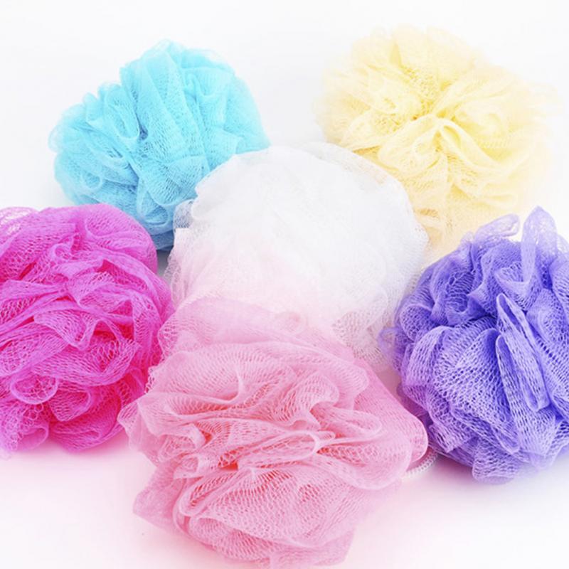 1pc Bath Shower Massage Body Exfoliate Puff Sponge Mesh Net Candy Colors Mesh Sponge Soft Bath Brush Sponges Scrubbers