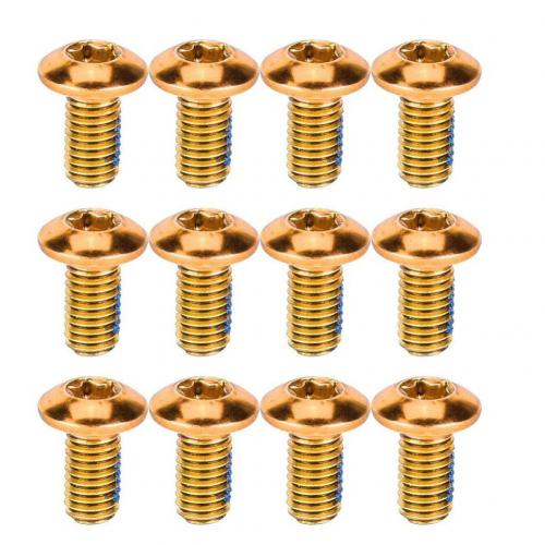 12Stck Bunte Fahrrad Bremsscheibe Schrauben T25 M5x10mm MTB Fahrrad Stahl Bremsscheibe Torx Schrauben Fahrrad Bremse Befestigung schrauben: golden
