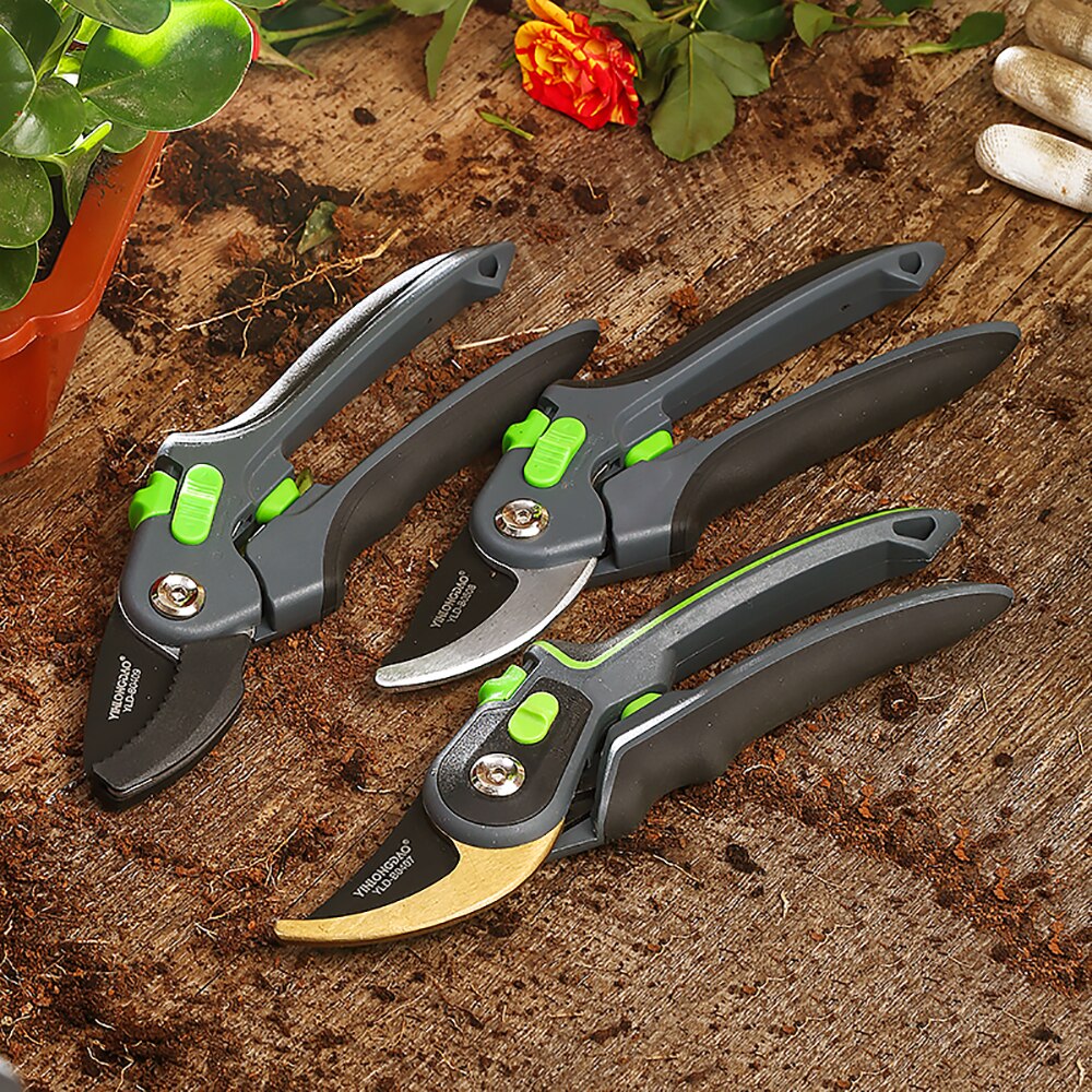 AI-ROAD Home Garden Pruning Shear Set Plant Trim Scissors Cutting 35MM Branches Fruit Trees Flowers Sharp Pruner Hand Tool