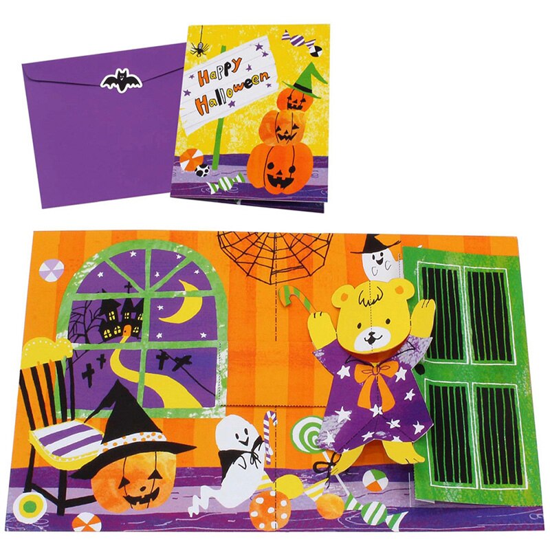DIY Pop-up Card Halloween,Handmade 3D Anniversary Greeting Card Paper Model,Postcard Invitation Papercraft,Craft ER-138: Default Title