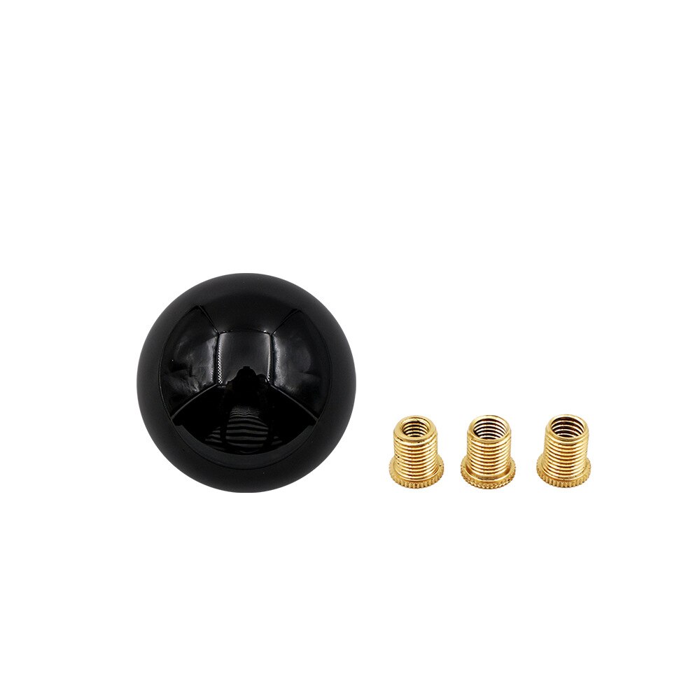Schaltknauf Runde Gewinde Schalthebel mit Adapter Schwarz weiß Ball Rennen Stock Kühlen Acryl für Universal- Manuelle Auto: alle Schwarz