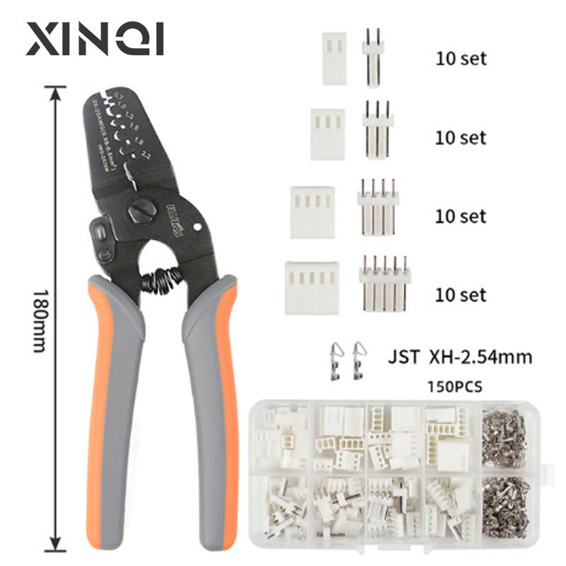 Pince à sertir JST XH-2.54, pour connecteurs JST 2.54 2510 avec prise de connecteur + aiguille + prise