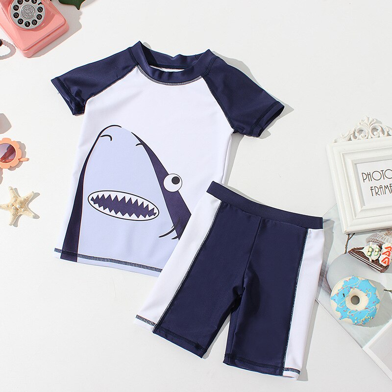 Kinder Bademode Sommer Kleinkind Junge Badeanzug Shark Drucken Zwei Stück Rash Guards kinder Badeanzug Bademode YZN20012