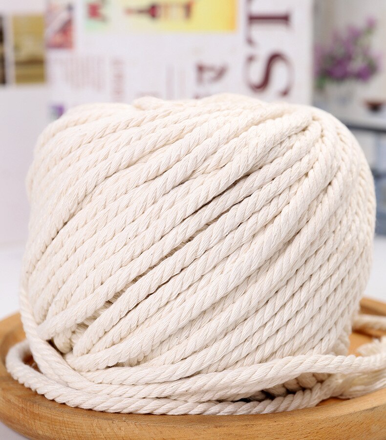 50-200meters Macrame Cord Natural Macrame Rope Macrame String for Wall Hanging, Plant Hangers, Knitting, Decorative Projects: 50meters 6mm wide