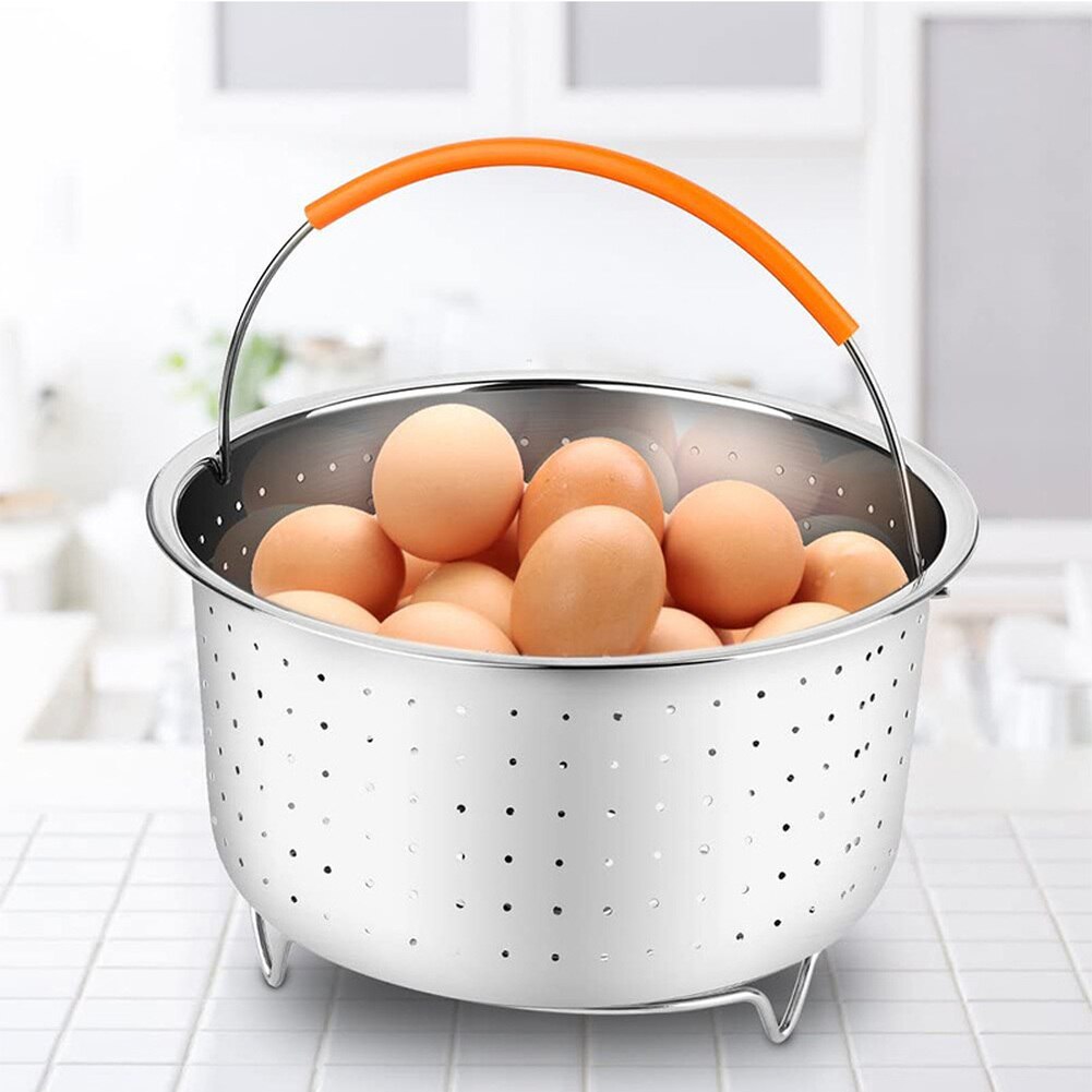Canasta de vapor para cocinar arroz de acero inoxidable 304, 3/6/8 Quart, olla a presión, vaporizador, cesta multiusos para limpiar frutas