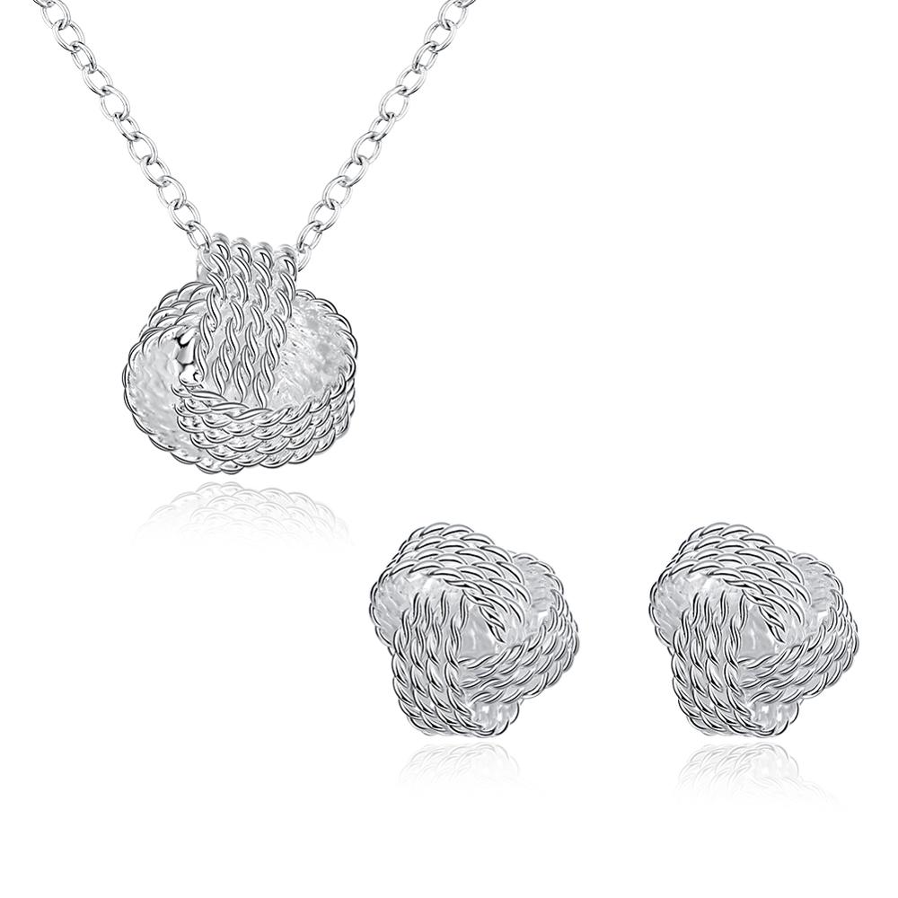 925 Silver Jewelry Set Silver Necklace Earring Set For Woman Charm Jewelry