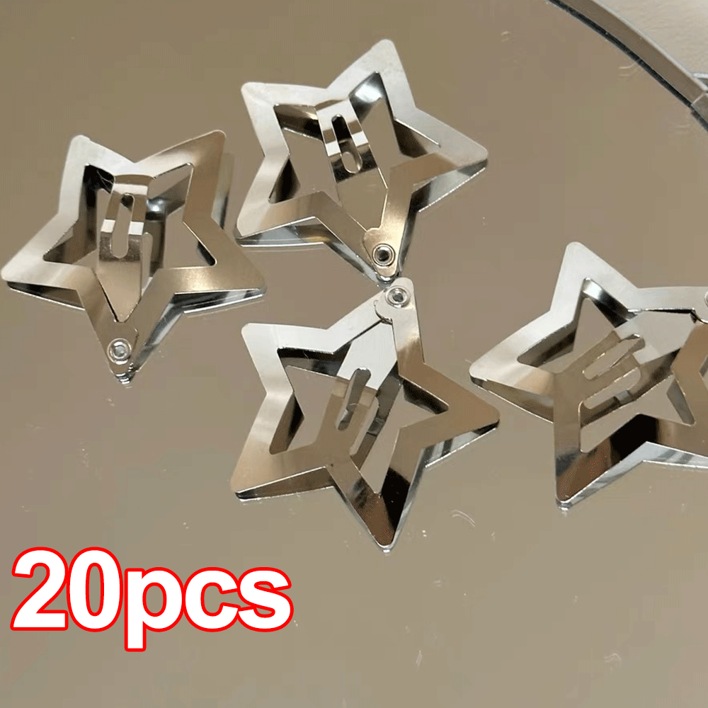 Horquillas plateadas con forma de estrella para mujer, accesorios de joyería para el cabello, 2/100 unidades: Azul cielo