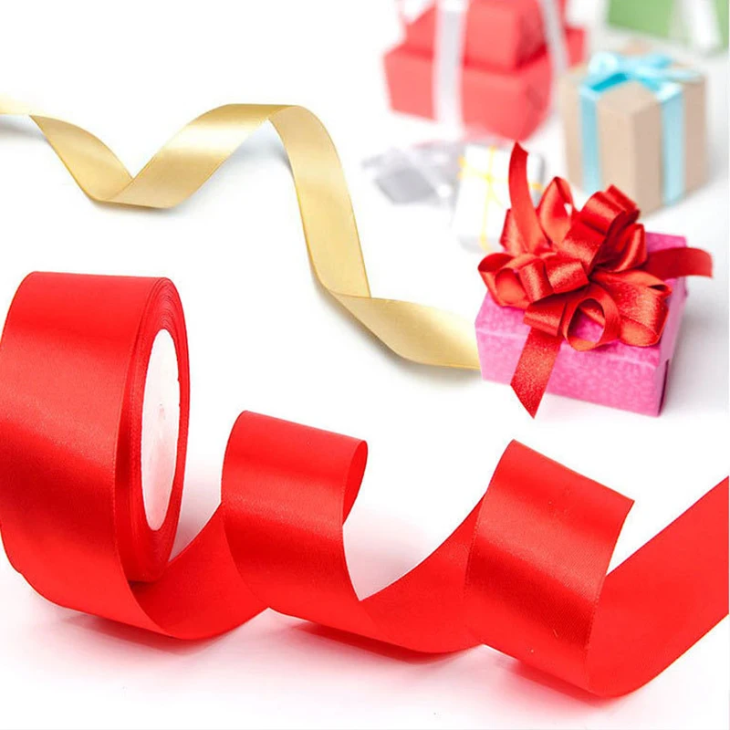 4 Rouleaux Ruban Satin 22m X 2cm Doré Et Marron - Ruban Cadeau Pour Emballage Et Décoration
