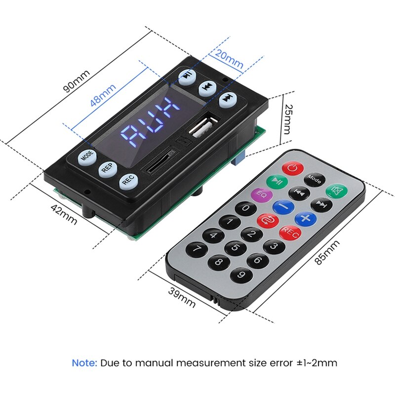 MP3 Decoder Audio Board USB DAC Bluetooth-Compatible Receiver Home Theater Decoding Recording Radio FM For Amplifiers