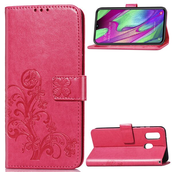 Voor Samsung A40 Case Flip Luxe PU Leather Back Cover Phone Case Voor Samsung Galaxy A40 EEN 40 GalaxyA40 A405F a405 SM-A405F tassen: Rose Red
