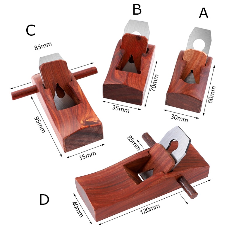Håndhøvl rødt træ mini træhøvl 45 grader skærekantet høvleblad træbearbejdning håndhøvl