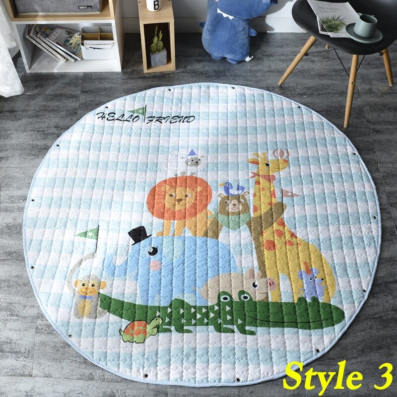 150CM Animal ours renard Lion dessin animé motif bébé jouer tapis antidérapant ramper tapis couverture enfants jouets sac de rangement accessoires Photo: style 3