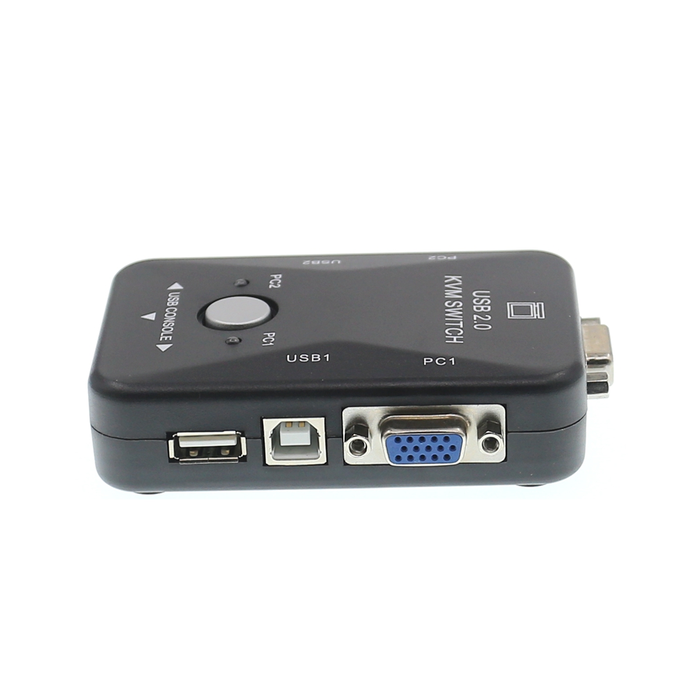 FJDISZWAY 2 Port USB KVM Switch VGA Box PC Monitor KVM Splitter USB2.0 Kabel