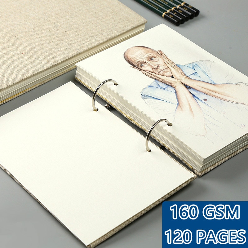 8k 16k 32k retro retro spiral blank skitsebog 120 sider 160 gsm tykkere akvarelpapir velegnet til farvede blyanter kunstmarkør