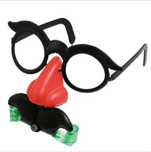 1pc grappige goedkope bal ronde montuur neus fluit snor clown bril baard rekwisieten bewegende de grillige bril valse neus kostuum