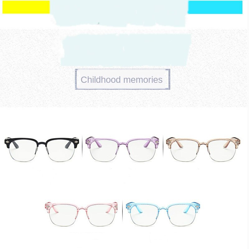 Firkantet brilleinnfatning barn optiske briller jente klare briller gutt blå lys briller barn vintage innfatning lys komfortabel