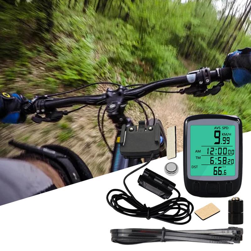 Cykel kilometertæller og speedometer kablet cykler kilometertæller med lcd-display multifunktionel bærbar tydelige data cykler kilometertal