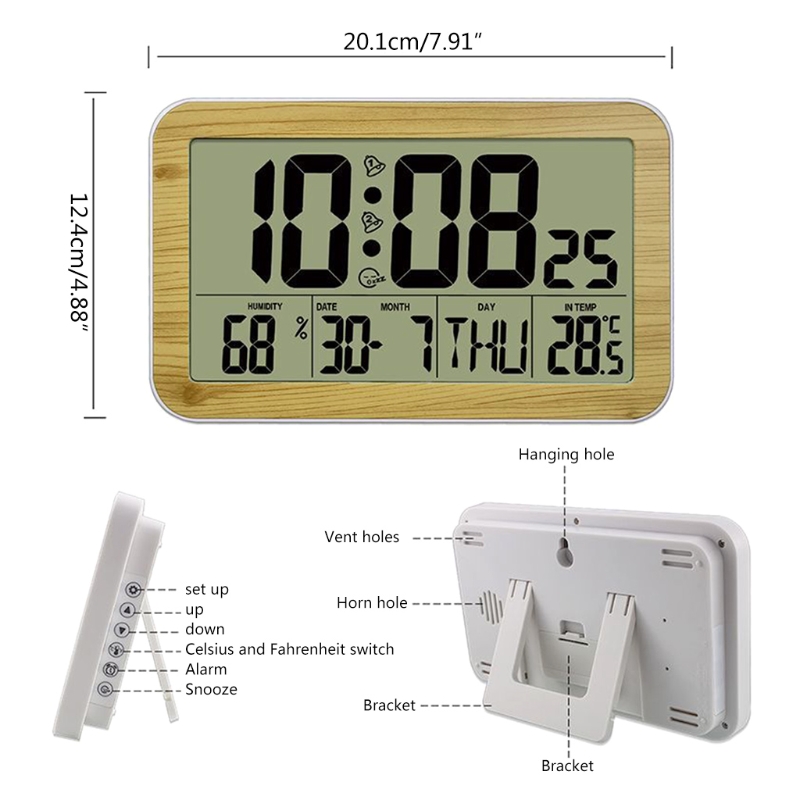 Digital Alarm Clock Grain Alarm Clock Modern Minimalist Style Alarm Clocks Applicable Bedroom Decor Desk Bedside Office